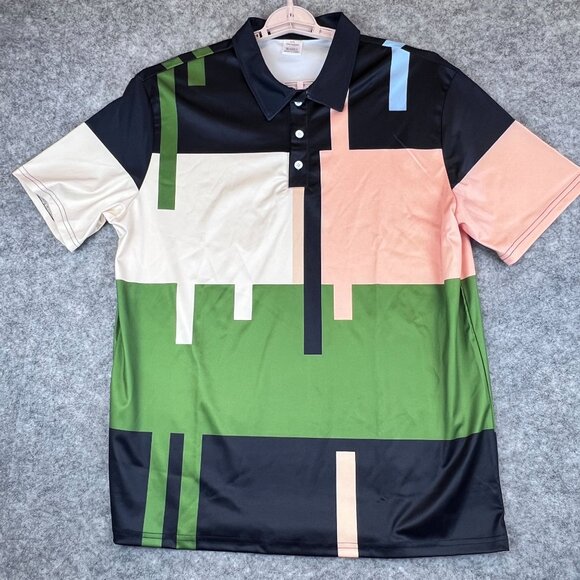 Set Of 3 Mens XXL Colorblock Polo Shirts SS 3 Button Collars Golf Casual Travel - Picture 14 of 16